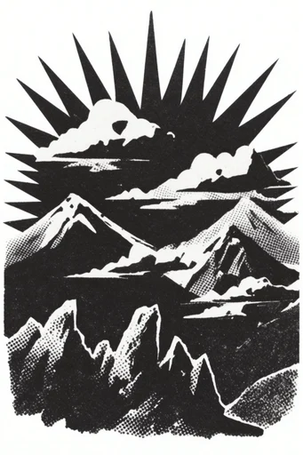 Gritty Monochromatic Punk Noir style reference image — stark high-contrast black and white
