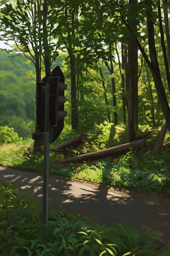 Nostalgic Ghibli Woodlands style reference image — painterly anime background