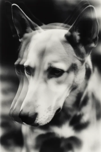 Haunting Spectral Noir style reference image — surrealist portraiture