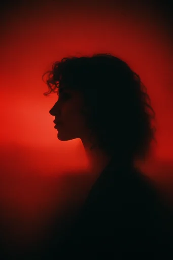 Crimson Noir Cinema style reference image — minimalist chiaroscuro