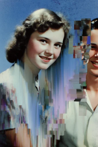 Fragmented Digital Brutalism style reference image — digital corruption