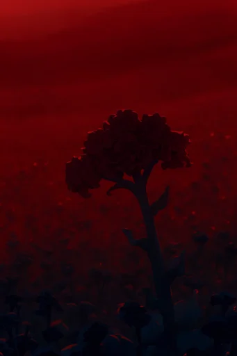 Crimson Void Surrealism style reference image — ominous atmospheric fog