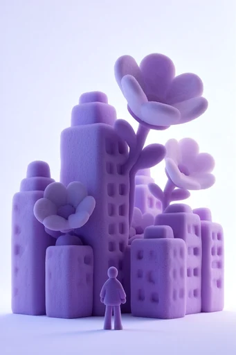 Organic Velvet Minimalism style reference image — organic 3D sculpture