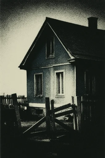 Gritty Dithered Noir style AI image example 4
