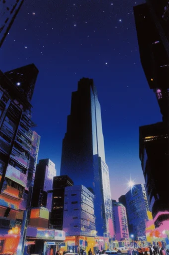 Nocturnal Retro-Surreal Cosmicism style reference image — glowing lens flares