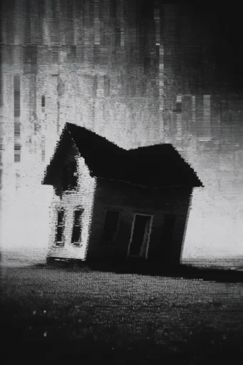 Corrupted Monochrome Brutalism style reference image — high contrast xerox