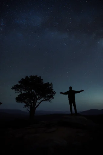 Nocturnal Celestial Minimalism moodboard — generate AI images in this style