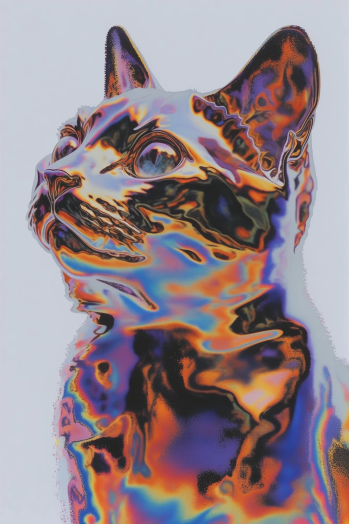Thermal Liquid Chrome style AI image example 3