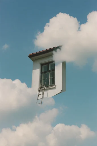 Ethereal Surreal Minimalism style reference image — floating architectural elements