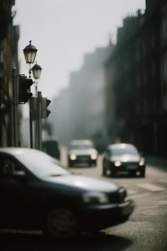 Ethereal Grain Noir style reference image — heavy film grain