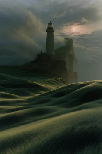 Velvet Verdant Surrealism style reference image — rhythmic grass fibers