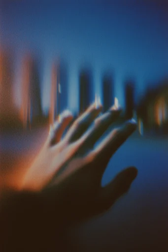Luminous Analog Glitch style reference image — analog glow