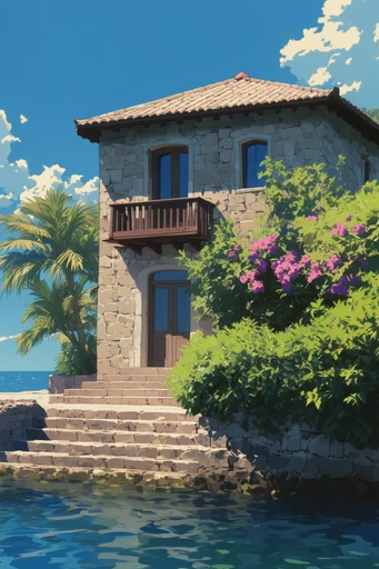 Vibrant Summer Anime style reference image — cel-shaded