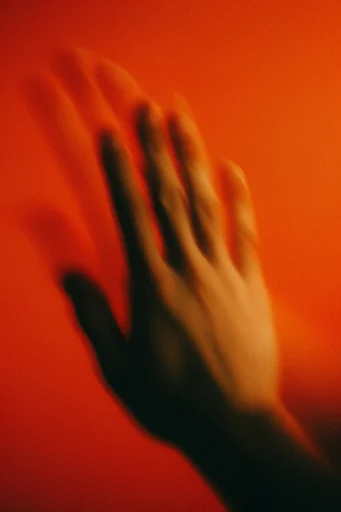 Crimson Kinetic Surrealism style reference image — analog film grain