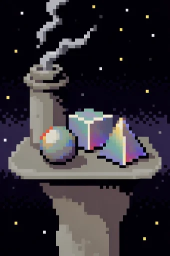 Nostalgic Cosmic Pixelism style reference image — 8-bit retro gaming