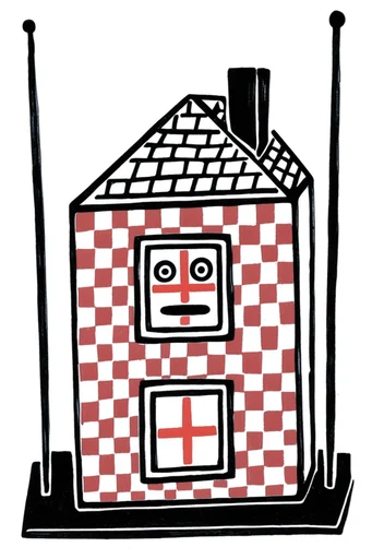 Graphic Mid-Century Whimsy style reference image — flat 2D vector style