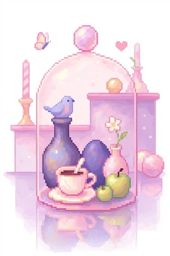 Nostalgic Violet Pixelscape style reference image — pixel art