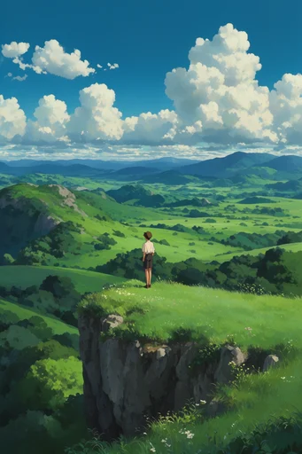 Nostalgic Ghibli Pastoral moodboard — generate AI images in this style