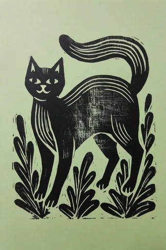 Acid Relief Printmaking style reference image — relief printmaking
