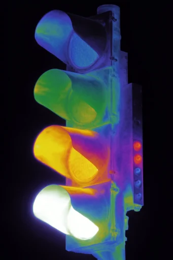 Luminous Thermal Noir style reference image — glowing heat signature