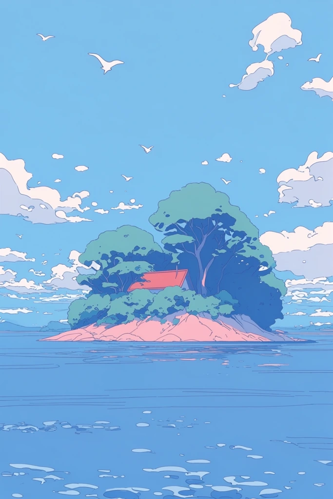 Graphic Surrealist Anime style AI image example 2