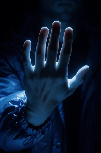 Luminous Cobalt Noir style reference image — high-contrast noir