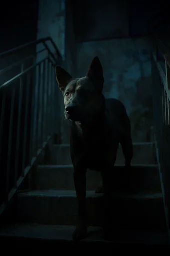 Cinematic Nocturnal Noir style reference image — symmetrical cinematic composition