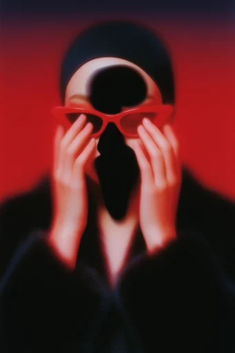Avant-Garde Crimson Noir moodboard — generate AI images in this style