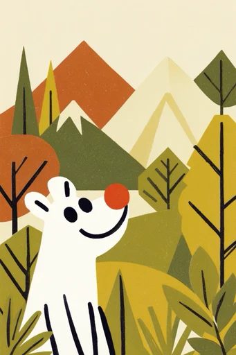 Retro Folk Risograph style reference image — risograph print style