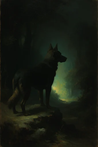 Moody Nocturnal Romanticism style reference image — haunting moonlight glow