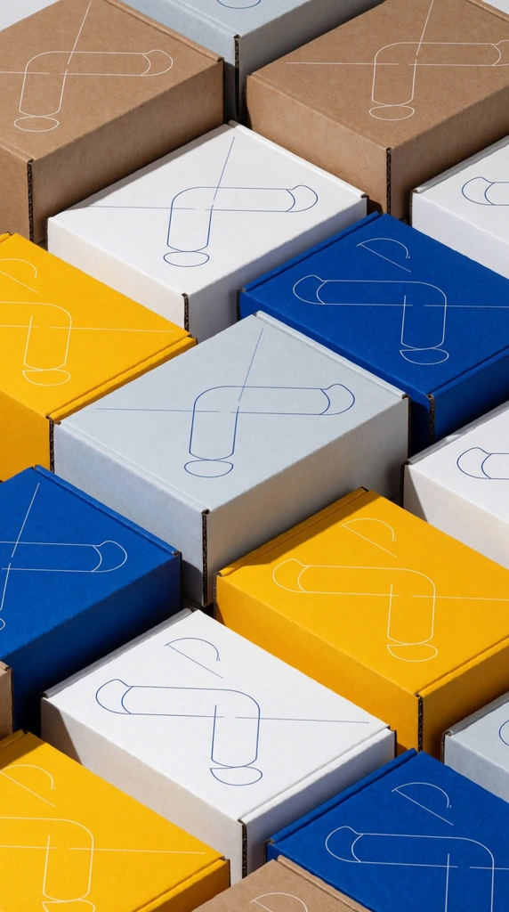 An isometric grid of rectangular packaging boxes... | Krea
