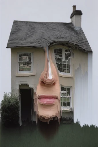 Surreal Fluid Deconstruction style reference image — pixel sorting