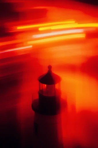 Crimson Kinetic Noir style reference image — heavy film grain