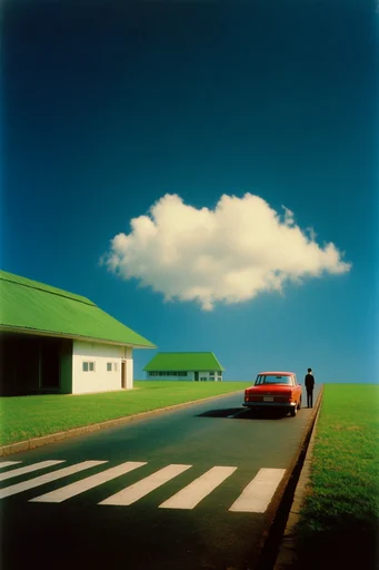 Hyper-Saturated Surreal Pastoralism style reference image — liminal space