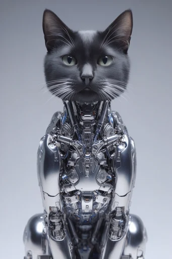 Surreal Chrome Futurism style reference image — minimalist studio lighting