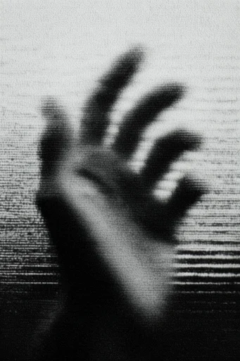 Monochrome Analog Glitch style reference image — CRT scanlines