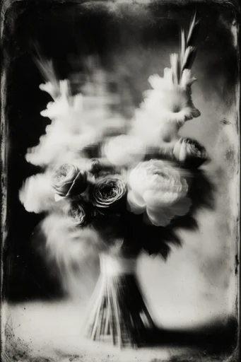Haunting Monochrome Pictorialism style reference image — ghostly silhouettes