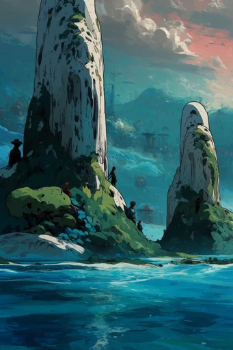 Luminous Coastal Graphicism style reference image — coastal impressionism