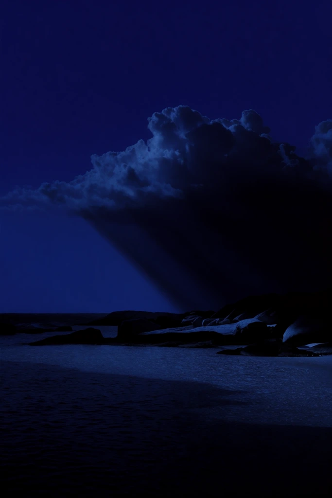 Nocturnal Ultramarine Minimalism style AI image example 2