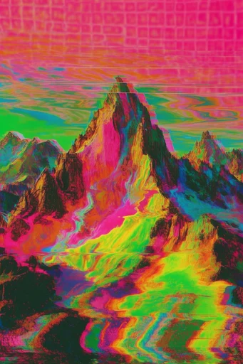 Neon Glitch Thermalism style reference image — neon thermal imaging