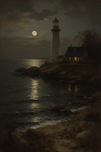 Moody Tonalist Romanticism style reference image — textured canvas