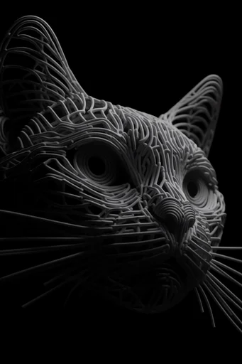 Monochromatic Kinetic Surrealism style reference image — avant-garde texture