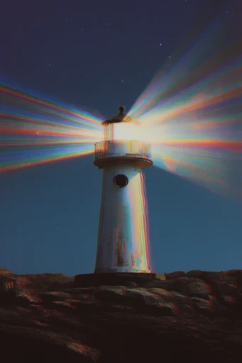 Prismatic Cosmic Surrealism style reference image — deep chiaroscuro