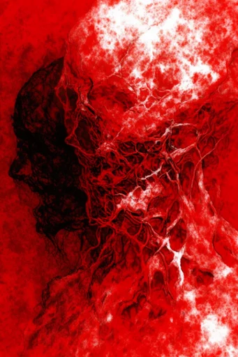 Visceral Crimson Abstraction style AI image example 2
