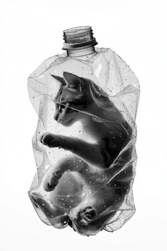 Visceral Monochrome Texture style reference image — surrealist confinement
