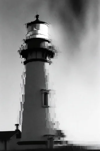 Monochrome Glitch Surrealism style reference image — surreal minimalism