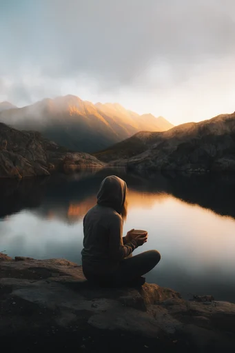 Ethereal Alpine Stillness style reference image — alpenglow