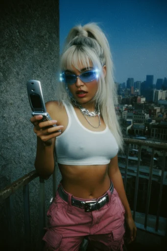 Ethereal Cyber Nostalgia style reference image — high-contrast lighting