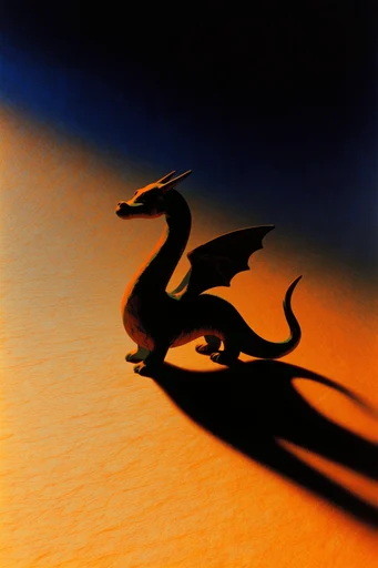 Nocturnal Liminal Surrealism style reference image — saturated indigo and orange