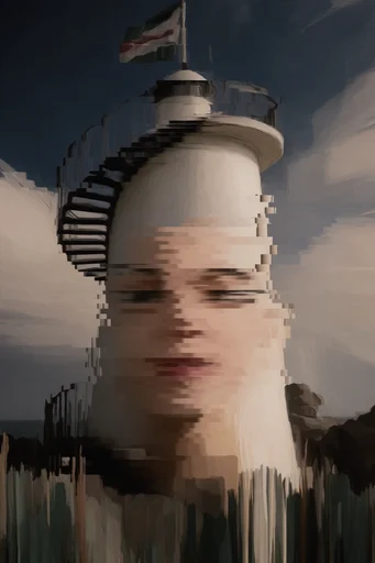 Fragmented Digital Surrealism style reference image — surreal motion blur